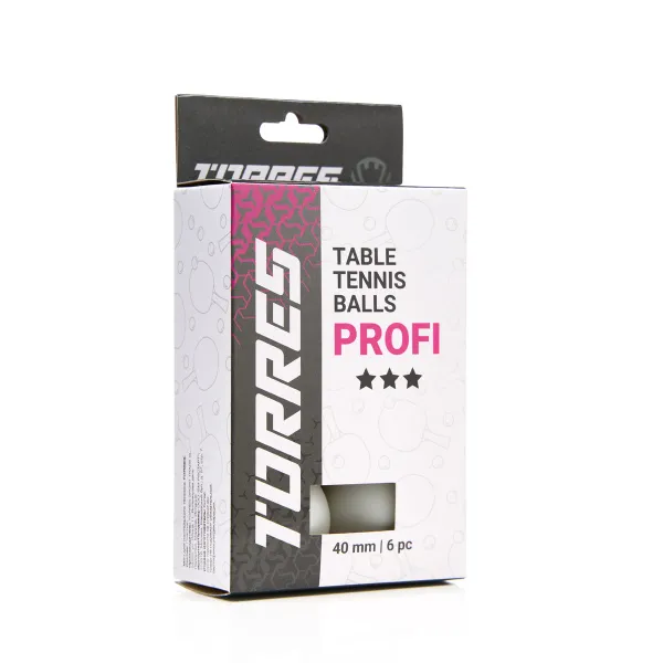 Мяч для наст. тенниса TORRES Profi 3*, TT23012, диам. 40+мм, упак. 6 шт, белый за 338.30 ₽ в Йошкар-Оле