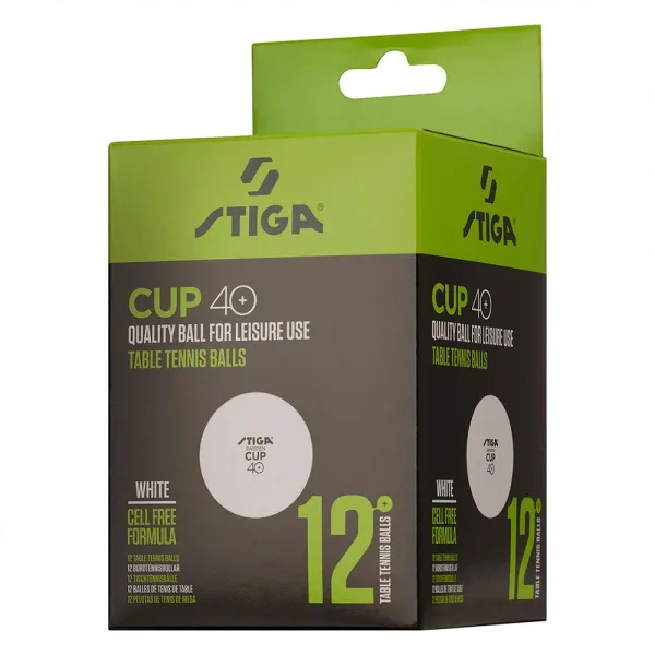 Мяч для наст. тенниса Stiga Cup ABS, 1110-2510-12, диам.40+мм, пластик, упак. 12 шт, белый за 1&nbsp;774.80 ₽ в Йошкар-Оле