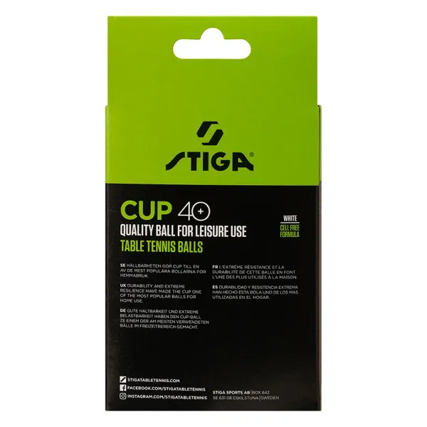 Мяч для наст. тенниса Stiga Cup ABS, 1110-2510-12, диам.40+мм, пластик, упак. 12 шт, белый за 1&nbsp;774.80 ₽ в Йошкар-Оле