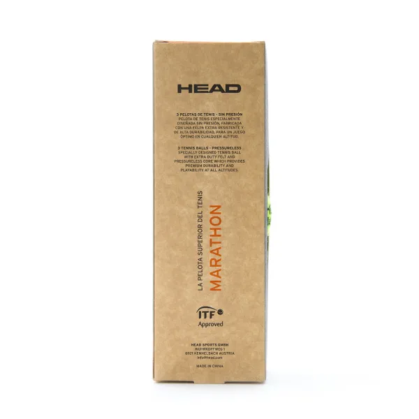 Мяч теннисный HEAD Marathon 3B, 578183, крафт. упак.3шт, без давления, фетр, нат.резина,желтый за 1&nbsp;055.70 ₽ в Йошкар-Оле