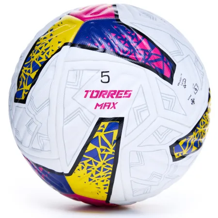 Мяч футб. TORRES MAX, F323425, р.5, ПУ, 4 сл, 12 п, термосшивка, белый-мультиколор за 2&nbsp;832.20 ₽ купить в Йошкар-Оле