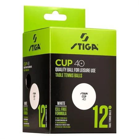 Мяч для наст. тенниса Stiga Cup ABS, 1110-2510-12, диам.40+мм, пластик, упак. 12 шт, белый за 1&nbsp;774.80 ₽ купить в Йошкар-Оле