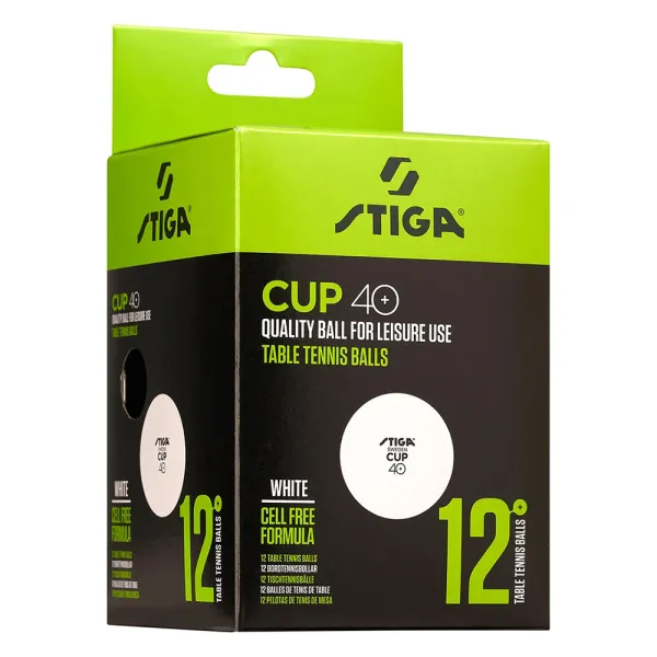 Мяч для наст. тенниса Stiga Cup ABS, 1110-2510-12, диам.40+мм, пластик, упак. 12 шт, белый за 1&nbsp;774.80 ₽ в Йошкар-Оле