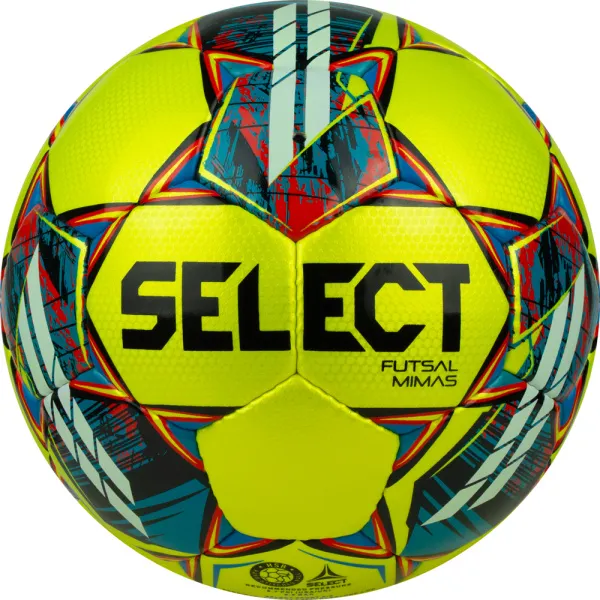 Мяч футзал. SELECT Futsal Mimas, 1053460550, р.4,FIFA Basic, 32 пан, гл.ПУ, руч.сш, жел-сине-красный за 6&nbsp;303.60 ₽ в Йошкар-Оле
