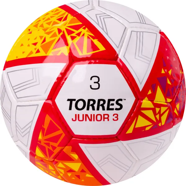 Мяч футб. TORRES Junior-3, F323803, р.3,глянц.ПУ, 4 сл, 32 п,руч.сш,бел-крас-жел за 2&nbsp;070.60 ₽ в Йошкар-Оле
