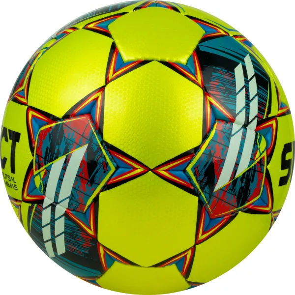 Мяч футзал. SELECT Futsal Mimas, 1053460550, р.4,FIFA Basic, 32 пан, гл.ПУ, руч.сш, жел-сине-красный за 6&nbsp;303.60 ₽ в Йошкар-Оле