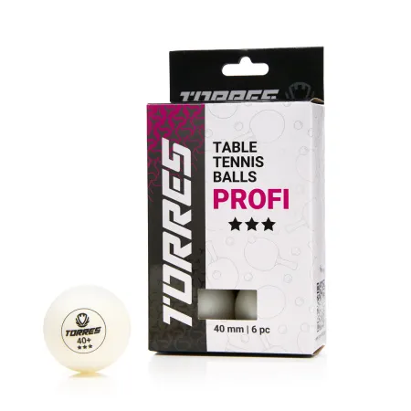 Мяч для наст. тенниса TORRES Profi 3*, TT23012, диам. 40+мм, упак. 6 шт, белый за 338.30 ₽ купить в Йошкар-Оле