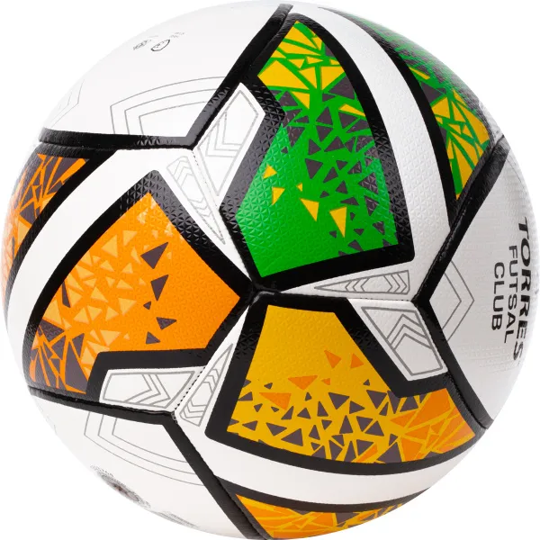 Мяч футзал. TORRES Futsal Club, FS323764, р.4, 10 пан. ПУ, 4 под. сл, гибрид. сш. бело-зел-оранж за 2&nbsp;264.40 ₽ в Йошкар-Оле