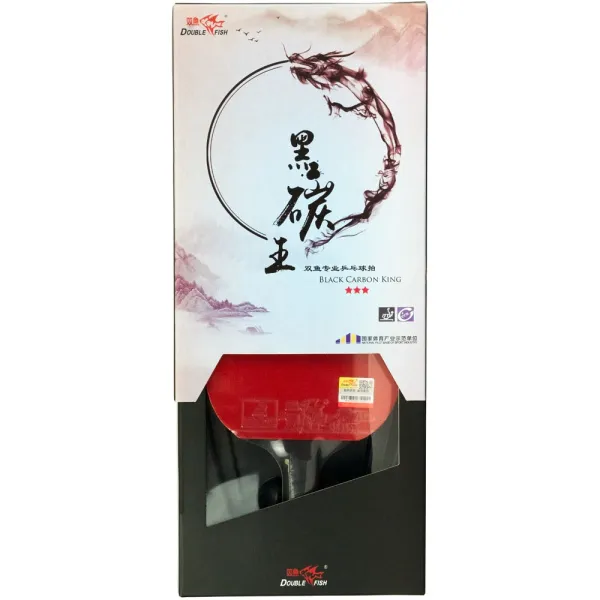 Ракетка для н/т DOUBLE FISH Black Carbon King Racket 3***, для професс.,ITTF Appr.,накл.2,1,мм за 4&nbsp;346.90 ₽ в Йошкар-Оле