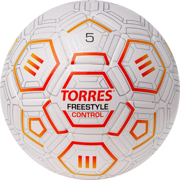 Мяч футб. TORRES Freestyle Control, F3231765, р.5, 32 п.,PU-Microfi, термосшив., бело-оран-сереб за 3&nbsp;464.60 ₽ в Йошкар-Оле