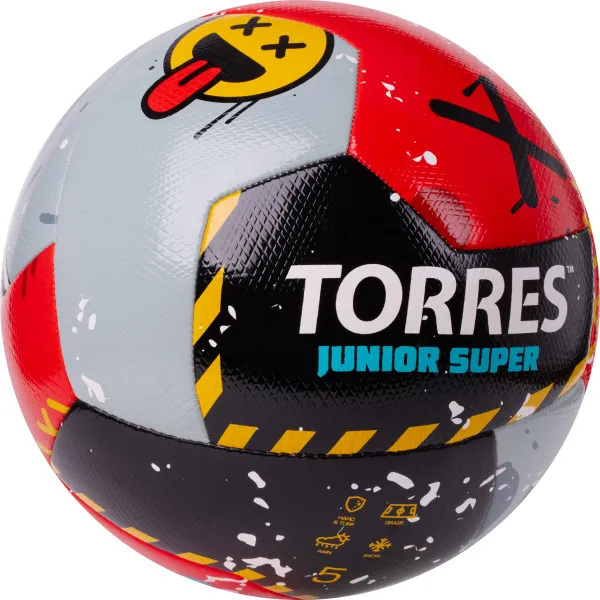 Мяч футб. TORRES Junior-5 Super, F323305, р.5, ПУ,4сл,12 п,гибрид.сш,крас-чёрн-сер за 2&nbsp;272.90 ₽ в Йошкар-Оле
