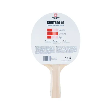 Ракетка для н/т TORRES Control 10, TT0001, для начинающих, накладка 1,5 мм, конич. ручка за 426.70 ₽ купить в Йошкар-Оле