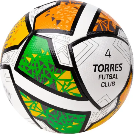 Мяч футзал. TORRES Futsal Club, FS323764, р.4, 10 пан. ПУ, 4 под. сл, гибрид. сш. бело-зел-оранж за 2&nbsp;264.40 ₽ купить в Йошкар-Оле